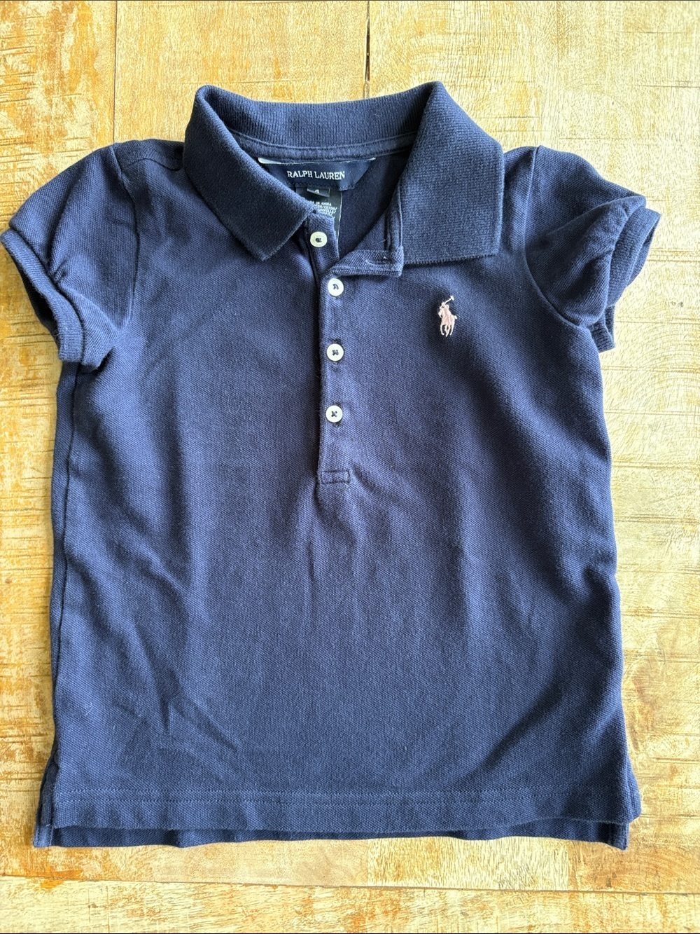 Ralph Lauren Girls Navy Polo size 4